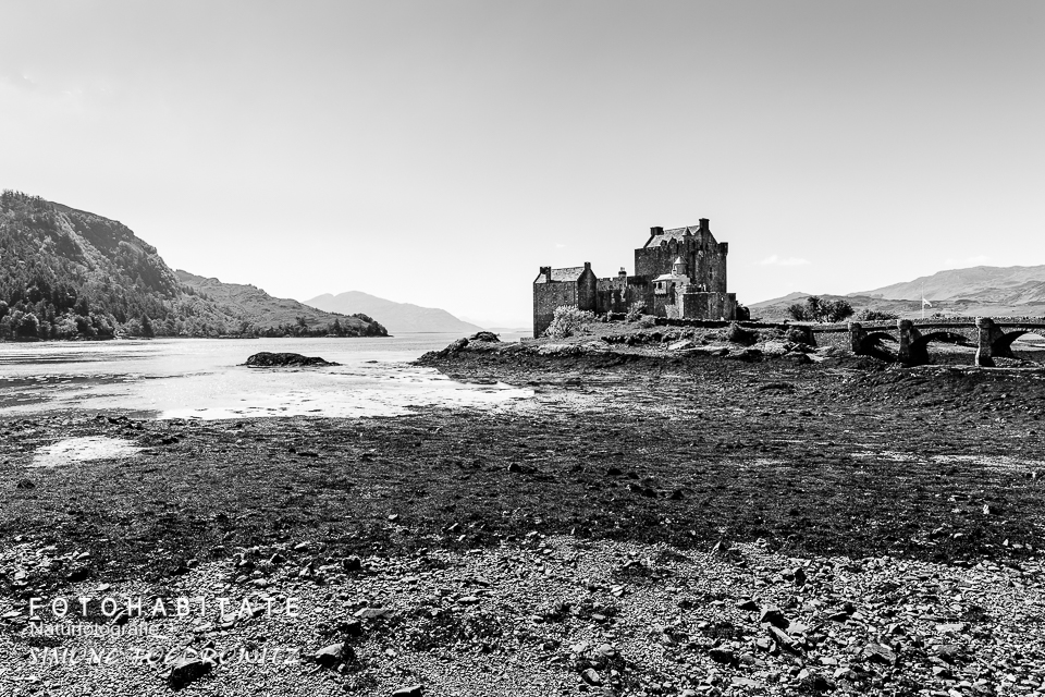 Burg am See in schwarzweiss